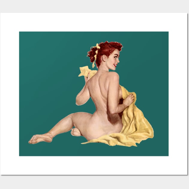 Sexy redhead pinup girl Wall Art by pickledpossums